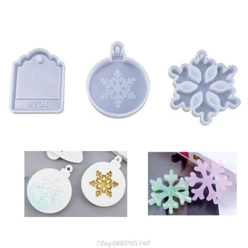 

3pcs Christmas decoration christmas tree snowflakes silicone mold DIY Crafts Jewelry Au06 20 Dropship
