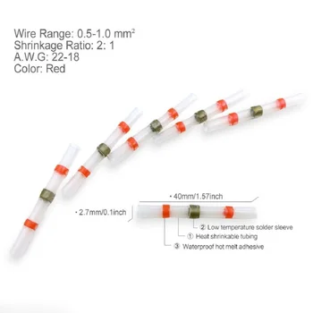 

4 Sizes Heat Shrink Connectors Transparent Accessories Terminal 100Pcs