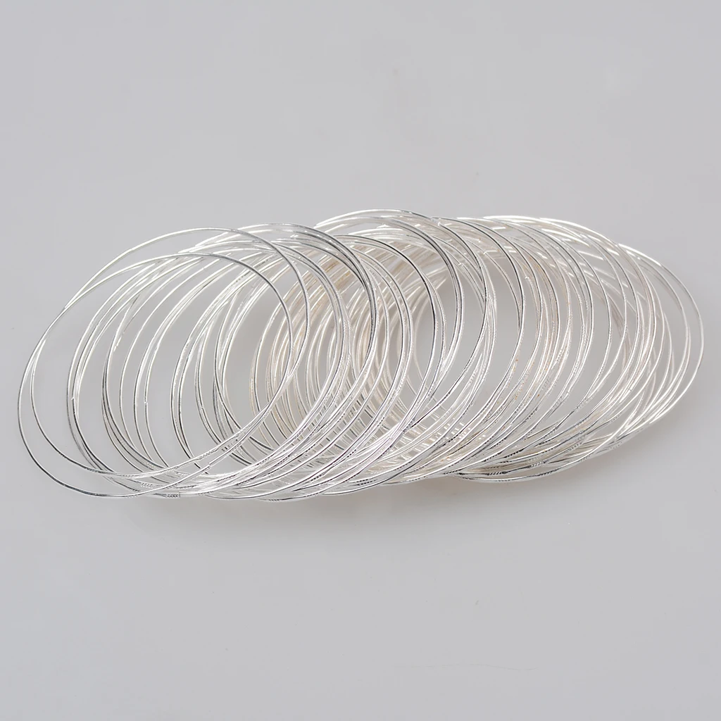 50Pcs Silver Ultra Thin Hoop Bracelet Cuff Bangle Wristband For Women Girls fashion jewelry fashion bracelet