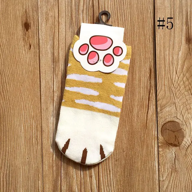 1 pair New Lady Girls Summer Winter Candy Color Kawaii Cartoon Cute Cats Paw Kitty Claws Ankle Short Socks beautiful girls socks 5