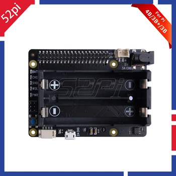 

52Pi X725 Power Management Board & UPS HAT Safe Shutdown Aluminum /Acrylic Case Expansion Board for Raspberry Pi 4 B/3B+/3B