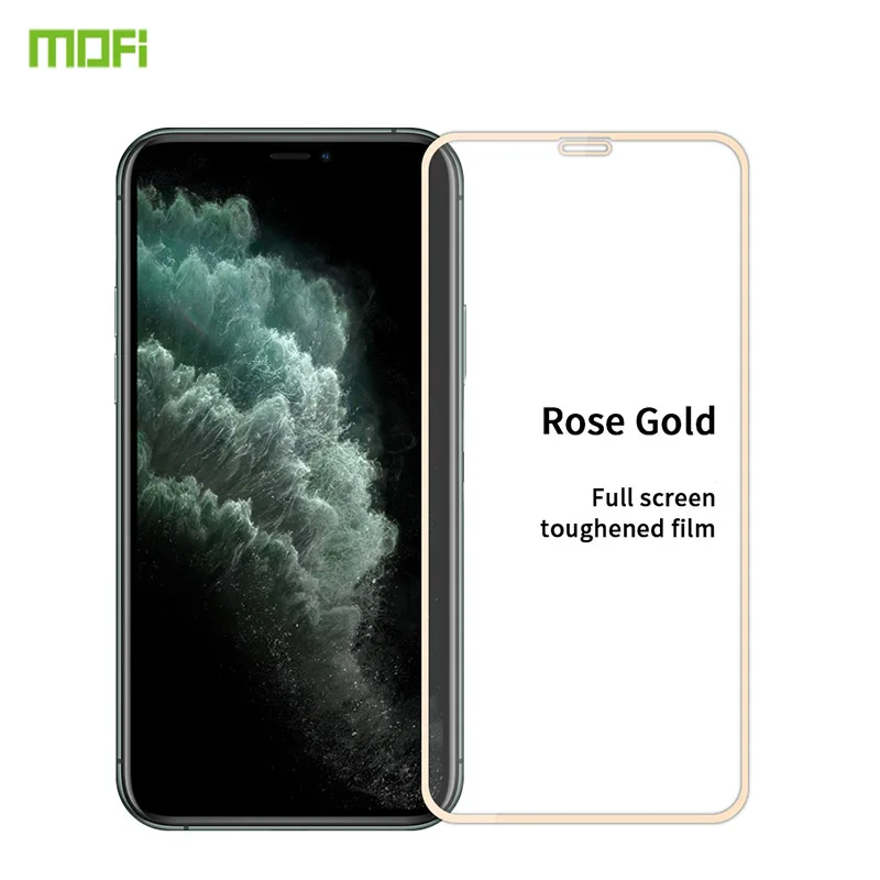 Rose Gold MOFi закаленная пленка для iPhone 11 Pro 5,8 ''стекло для iPhone 11 Pro Max 6,5'' Полный экран протектор для iPhone 11 6,1 ''стекло высокой четкости - Цвет: Rose Gold