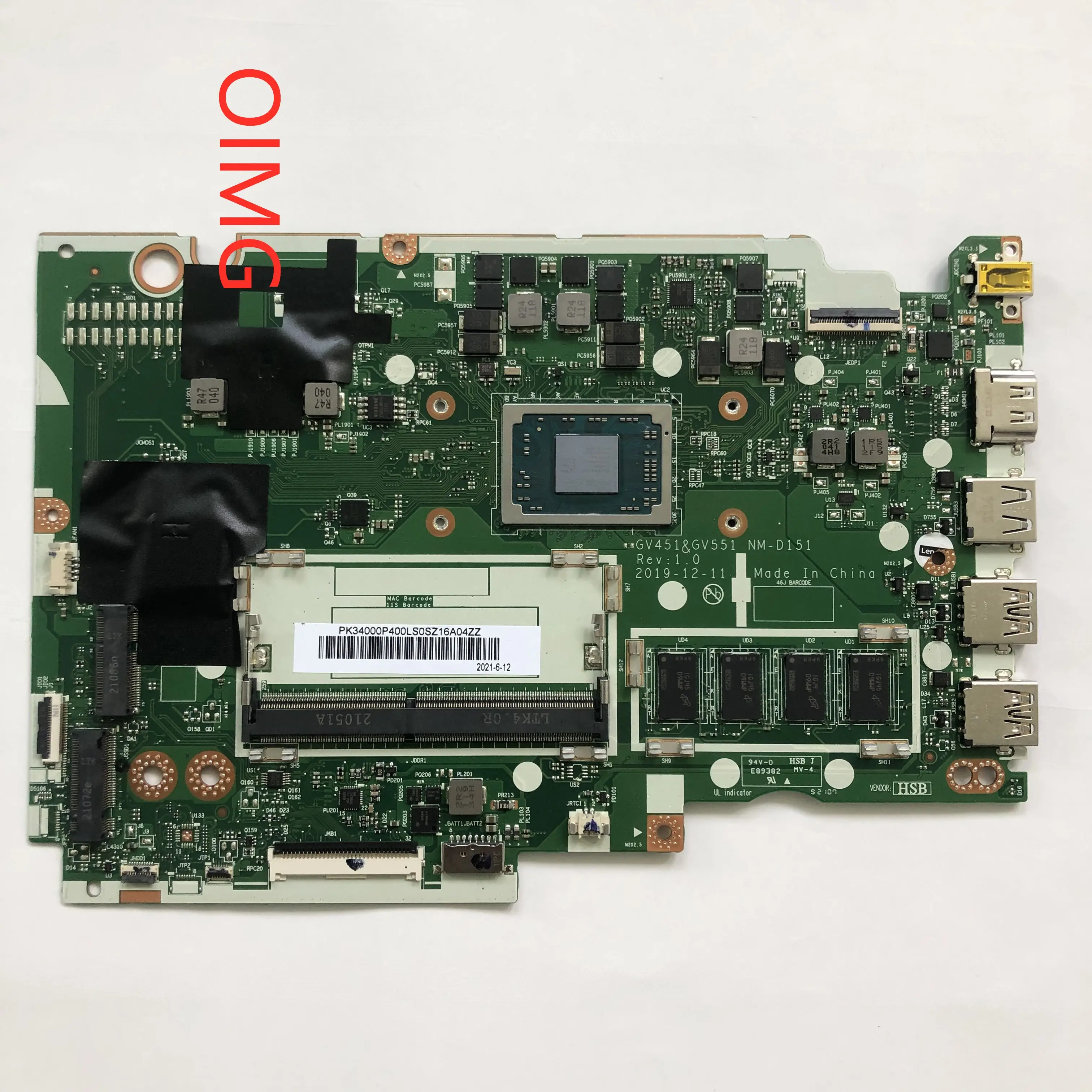 For Lenovo Laptop Motherboard Model NM-D151 Number compatible replacement GV451 GV551  V14-ADA V15-ADA CPU:R3-3250 100% Tested