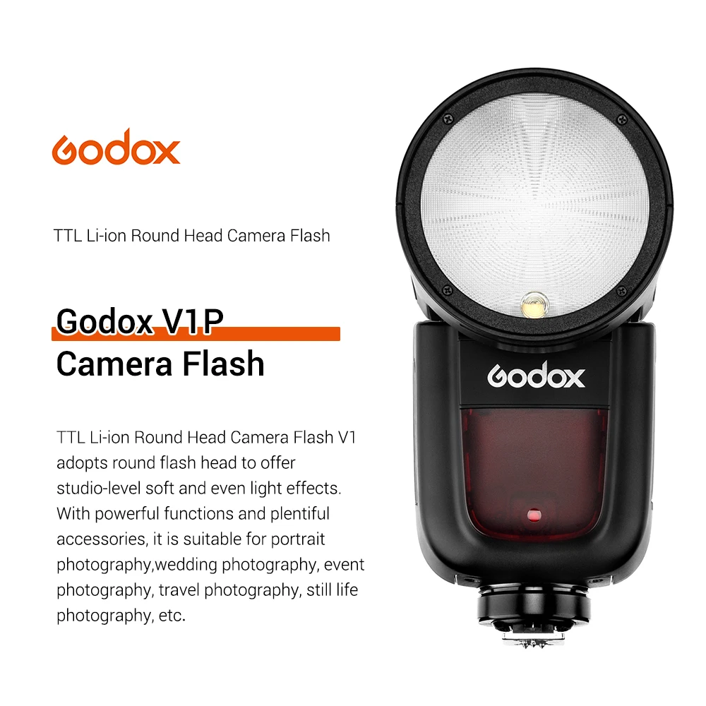 Godox V1-P V1 камера вспышка светильник Speedlite круглая головка вспышка Встроенный ttl 2,4G Беспроводная X система ЖК-дисплей для Камеры PENTAX