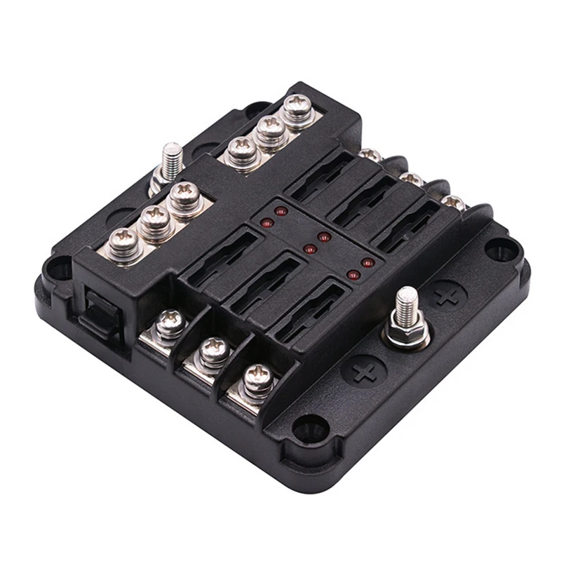 12V 32V Пластик крышка Держатель плавкого предохранителя M5 12 серьги-гвоздики с Светодиодный индикатор 6/12 способы лезвия для автомобиля XR657