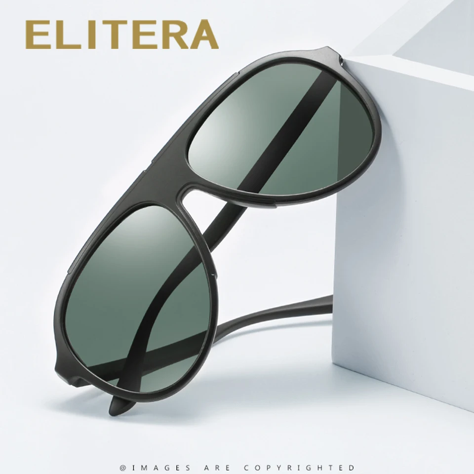ELITERA мужские классические Поляризованные Круглые Солнцезащитные очки TR90 рамка для вождения UV400 защита