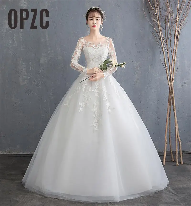 

OPZC Half Sleeve Wedding Dresses 2019 New Luxury Lace UPEmbroidery Ball Gown Wedding Dress Custom Made Vestido De Noiva G31