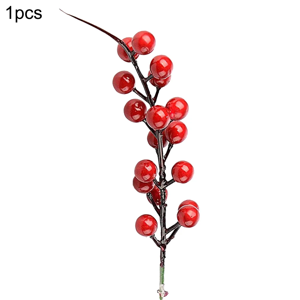 Год DIY Искусственные красные ягоды стебли для украшения рождественской елки украшения для дома праздника