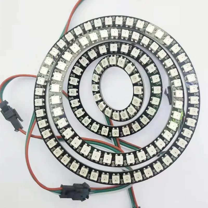 Светодиодный кольцевой светильник WS2812B 16/24/35/45 светодиодный s белый PCB 5050 RGB Dream color