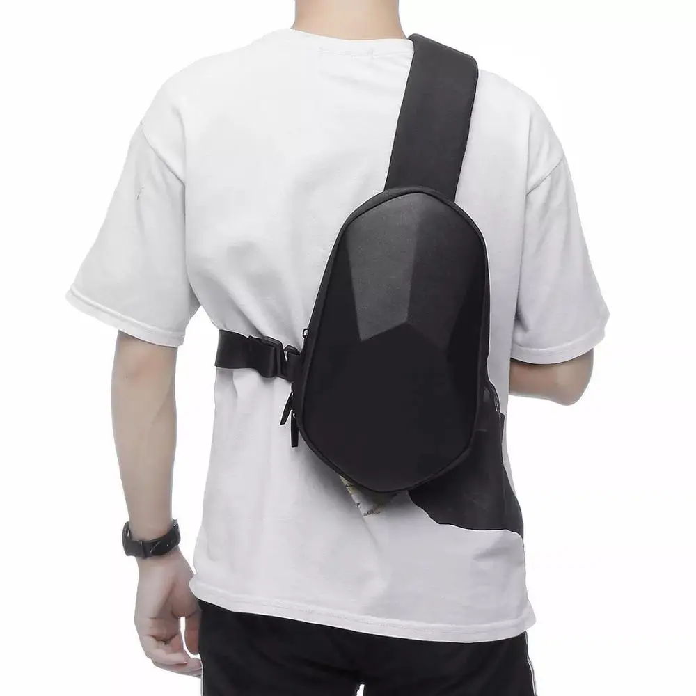 Xiaomi Mijia BEABORN Polyhedron PU рюкзак сумка водонепроницаемый красочный отдых Спорт нагрудный пакет сумки для мужчин женщин путешествия Кемпинг - Цвет: Black