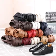 

1 Pair Waxed Cotton Shoelaces 0.8CM Width Flat Waterproof Shoe laces Unisex Boots Casual Sneakers Shoelace Leather Laces Shoes