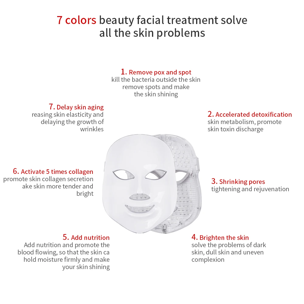  Led Therapy Mask Light Face Mask Therapy Photon Led Facial Mask Korean Skin Care Led Mask Therapy - 4000212018662