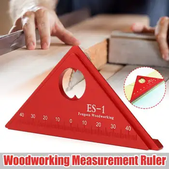 

Triangle Ruler Square Red Carpenter Angle Gauges Hand Tools Measuring Metric 45Degree Aluminum Alloy Woodworking Measuring Tool