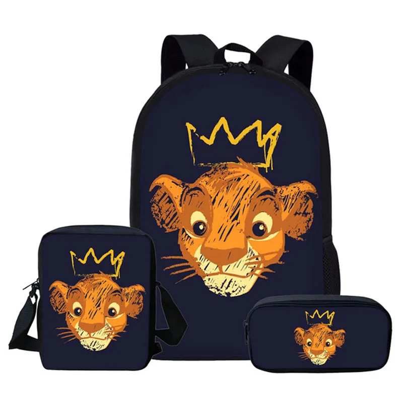 Backpacks Book-Bags Travel-Mochila Lion Anime Children Teenager Girl Students Cartoon
