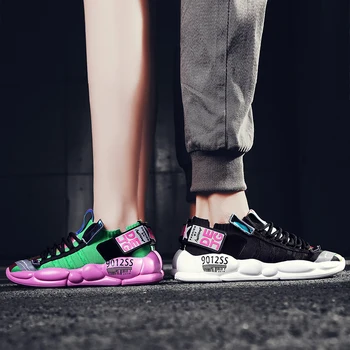 

High-quality men's and women's sports shoes vulcanized fiber shoes breathable personality stitching Tenis Feminino Zapatos Mujer
