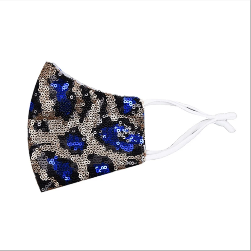 Reusable Anti Sequins Leopard Mask Mouth Breathable Pollution Face Shield Wind Proof Mouth Unisex PM2.5 Washable Masks
