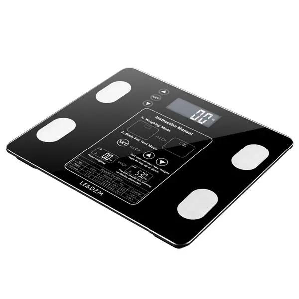 Electronic LCD Digital Body Fat Scale 180KG/100g Health Analyser Fat Muscle BMI 11 Functional Easy Operation Black[US-Stock] mechanical bathroom scales