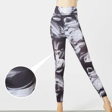Kezrea женские новые узкая с завышенной талией тянущиеся штаны для йоги Всплеск чернила печать дышащие повседневные спортивные штаны для йоги
