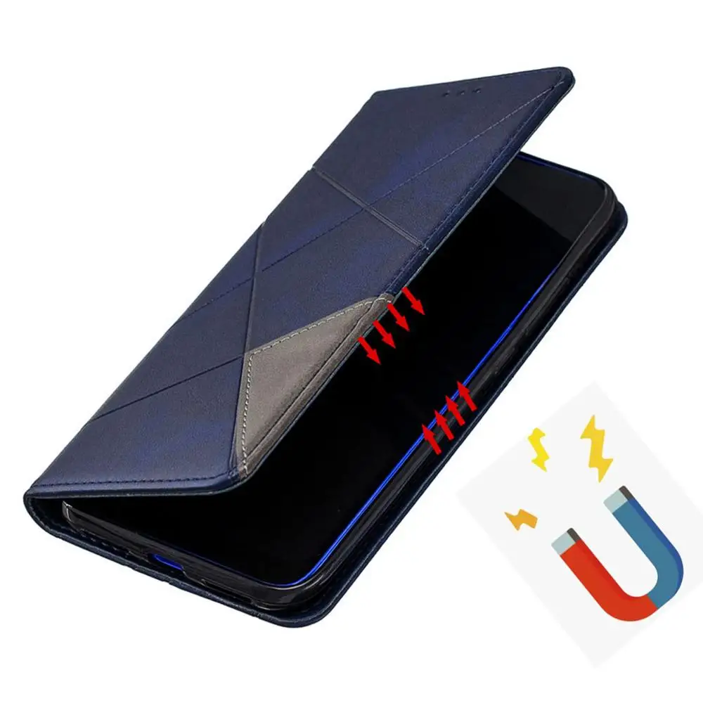 Магнитный поглощающий кожаный чехол книжка для Xiaomi Redmi Note 7 Ретро кошелек