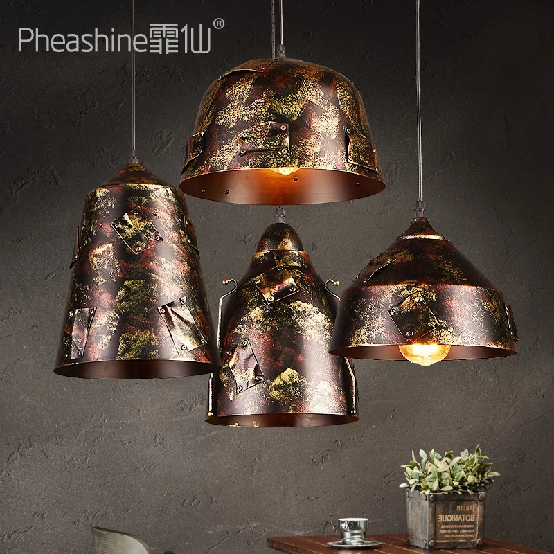 Retro nostalgic iron rust color single head chandelier heavy industry wind aisle staircase restaurant creative lamp | Лампы и