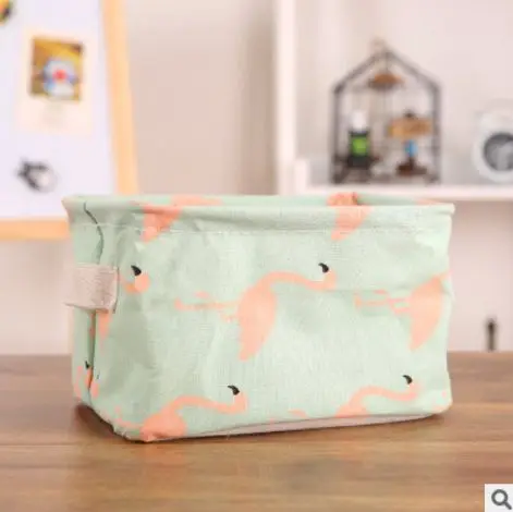 Корзина для хранения DIY рабочего стола для Складывания Белья игрушки коробки для хранения нижнее белье косметический Органайзер для белья корзина 17x14 см S08 - Цвет: 3