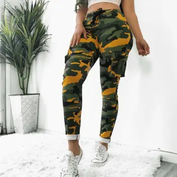 

2020 Fashion New Women's Camo Cargo Trousers Ladies Casual Sports Pant Military Army Combat Camouflage Print Women Fitness Pants