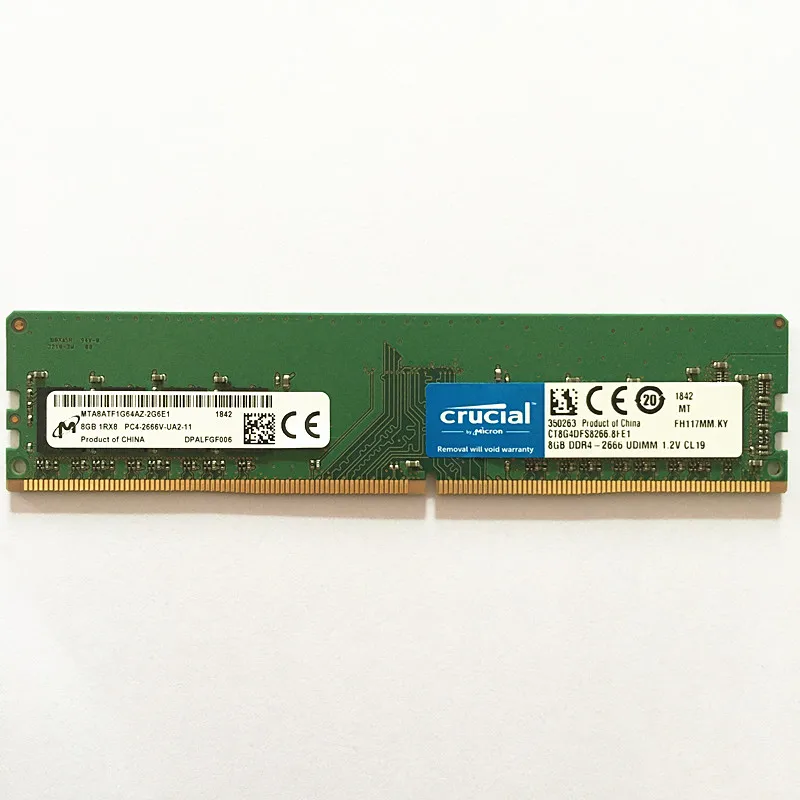 Оперативная память micron ddr4. 8gb 1rx8 pc4-2666v-sa2-11.