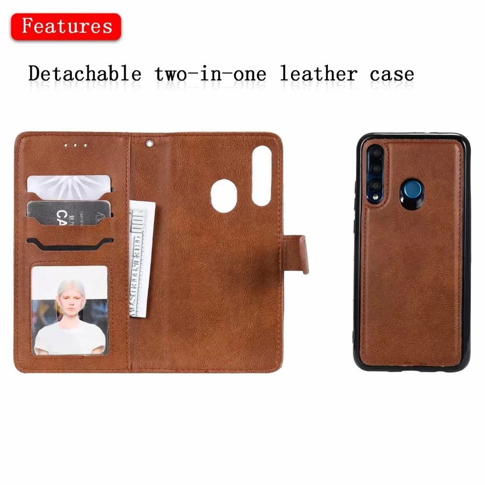 2 в 1 чехол для телефона huawei P30 P20 Pro mate 20 10 Lite Y6 Y7 Y9 P Smat Case многофункциональный кожаный, в виде бумажника, Магнитный чехол