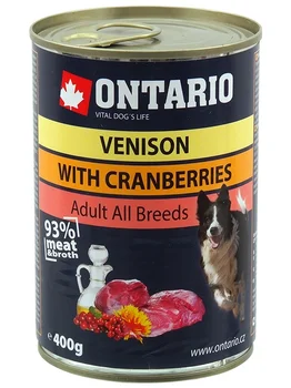 

Ontario canned food for dogs: venin and cranberry 0,4 kg x 6 PCs