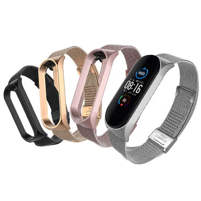 Металлический ремешок из нержавеющей стали для Mi Band 4 3 5 браслет без винтов Xiaomi