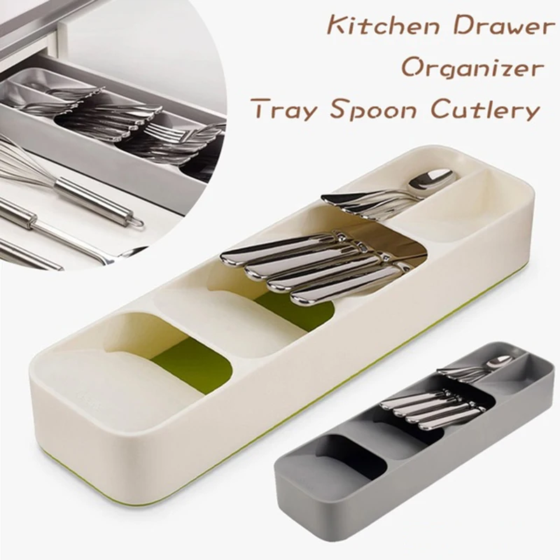 

Kitchen Drawer Organizer Tray Rack Spoon Fork Cutlery Separation Storage Box Space Saving Tableware Kitchen Gadgets Organizer