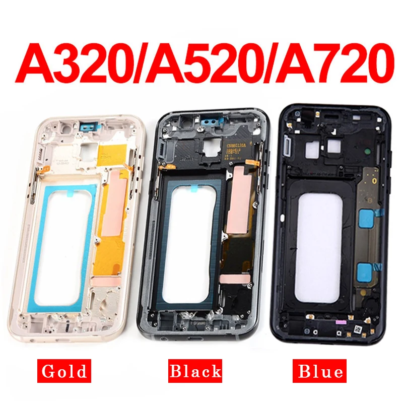 Original LCD Front Frame Bezel Housing For Samsung Galaxy A3 A5 A7 2017 A320 A520 A720 A320F A520F A720F Middle Outer | Мобильные