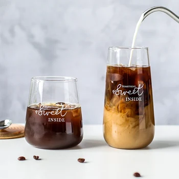 

Transparent Creative Beer Creative Coffee Glass Transparent Minimalist Tea Coffee Cup Personalized Milk Coffee Mug Large II50BLB