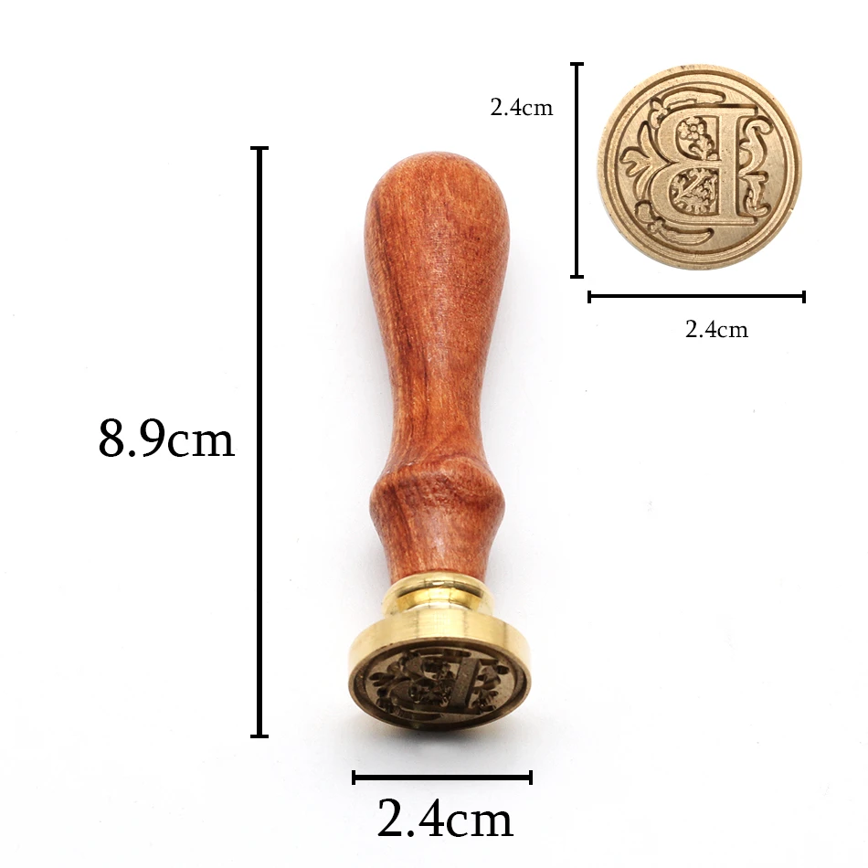 Yoption Initial Alphabet Wax Seal Stamp Retro Letter M Sealing Wax Stamp  Brass Head Wooden Handle for Wedding Party Invitation Envelopes Stamp M