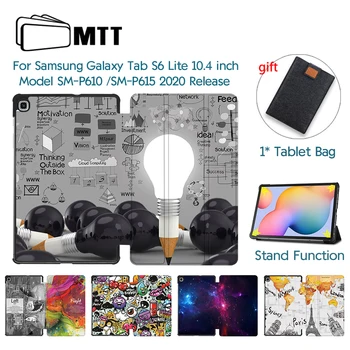 

MTT 2020 Tablet Case For Samsung Galaxy Tab S6 Lite 10.4 SM-P610 SM-P615 PU Leather Trifold Flip Stand Cover Protective Funda