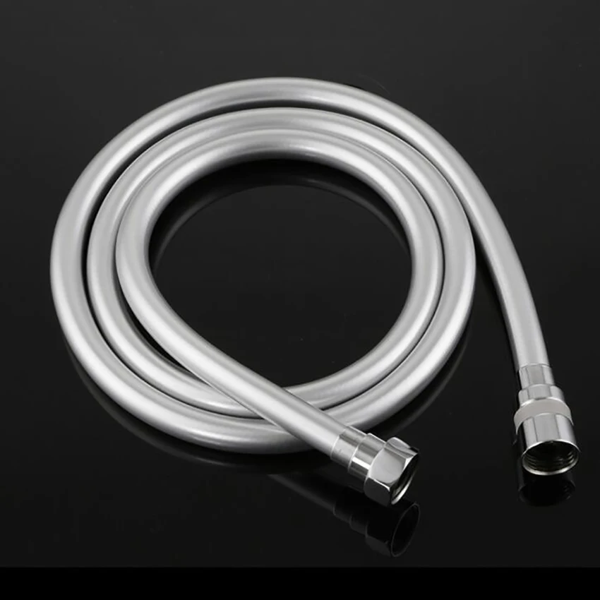 1,5 метров ПВХ шланг 1/" резьба соединитель душа Гибкая портативная душевая насадка распрыскиватель трубчатый соединитель для Цвет: серебристо-серый, черный