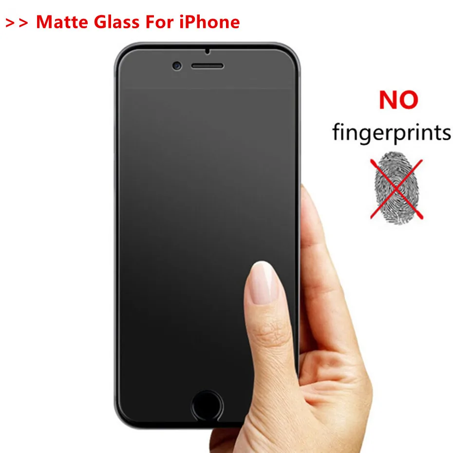 

No fingerprint Protective glass on iphone 7 8 6 6s plus Matte screen protector glass for iphone 11 Pro Max Xr XS Max 5 5s 5c SE