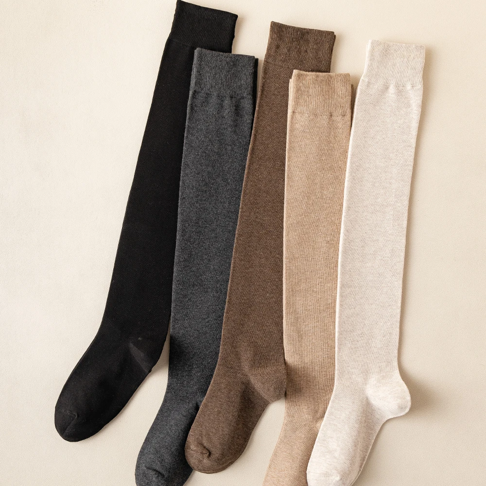 Salina Women's Socks Cotton Tube Over The Knee Winter Spring Solid Color Fashion Personality Leisure Sports Comfortable sports socks cotton knee socks knee length socks over the calf socks