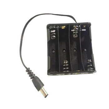 

4 X AA Battery Holder Case Slot Holder Plastic Storage Box With DC Head Power Plug DIY