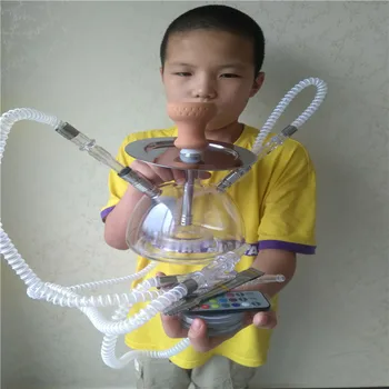 

Portable Hookah Set, 2 Hose Hookah Neon with Shisha Accessories Washable Bowl – Better Filtration with Diffuser