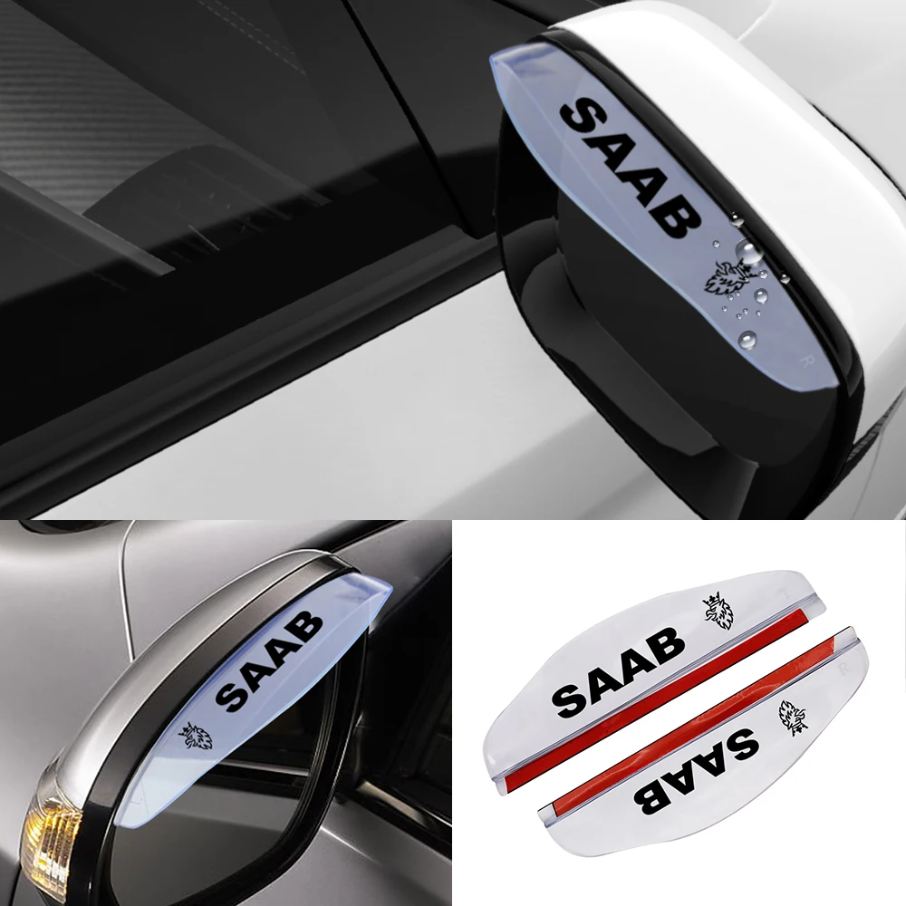 

2Pcs Car styling Car Rearview Mirror Rain Water Rainproof Eyebrow Cover Side Shield For SAAB 9-3 Sedans Wagon Convertible 9-5