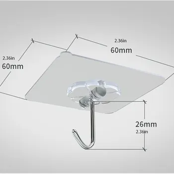 

10PCS Strong Home Kitchen Hooks Transparent Suction Cup Sucker Wall Hooks Hanger For Kitchen Bathroom