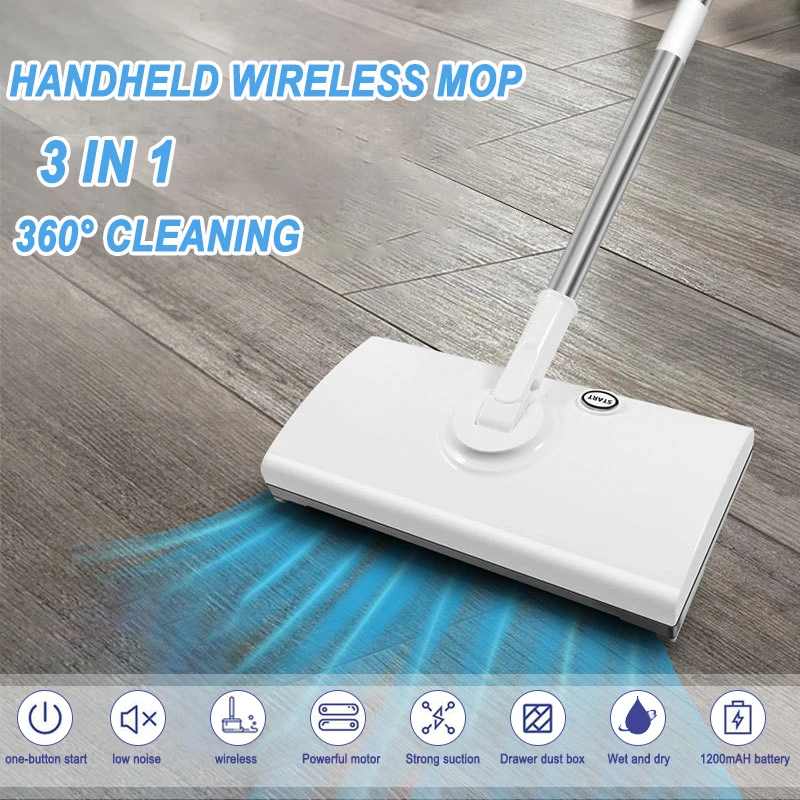 US $35.06 3 In 1 Wireless Handheld Vacuum Cleaner Household USB Charging Floor Cleaner 360 Rotating Electric Handheld Wireless Mop