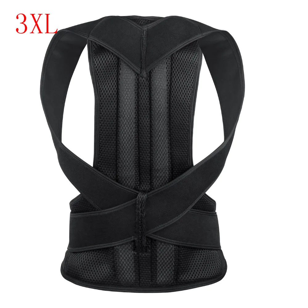 VIPLinkDropshipping Unisex Adjustable posture Corrector Shoulder Back Brace Support Lumbar Spine Support Belt Posture Correction - Цвет: 3XL