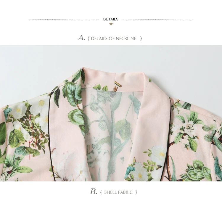 Doméstico para Tomar e Período de Outono e o Pijama de Manga Longa Seda Gelo Três Vento Chinês Primrose Condole Cinto Terno 23 High Quality Pijamas e Moda Íntima