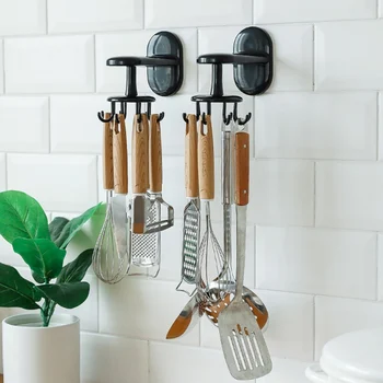 

Telescopic Rotating Hook Spatula Spoon Kitchen Utensils Wall-Mounted Punch-Free Kitchen Wall Storage Rack Kitchen Accessories*