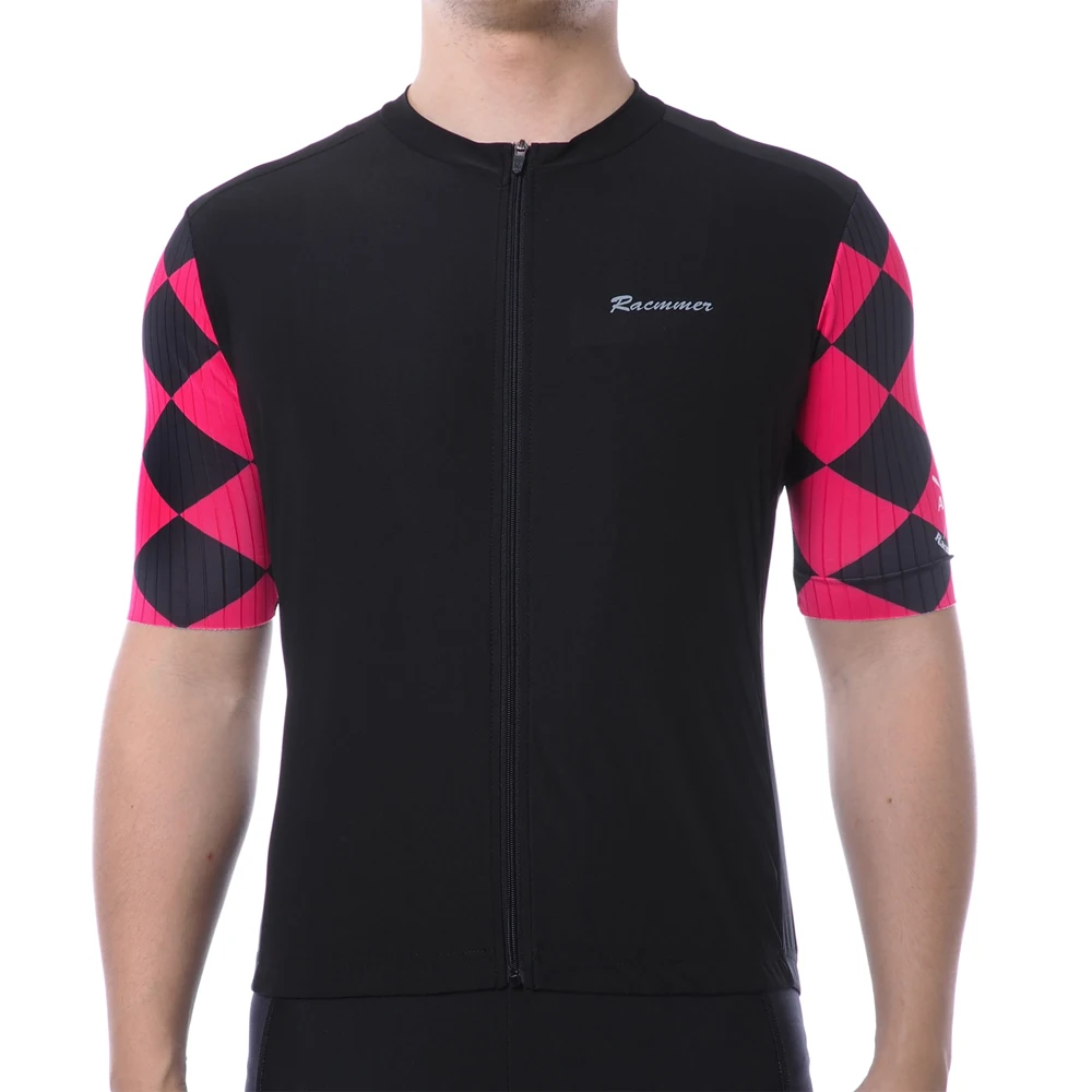 Racmmer мужские велосипедные Джерси PRO AERO с коротким рукавом Maillot Ciclismo Hombre Mtb велосипед Джерси рубашка черный Джерси