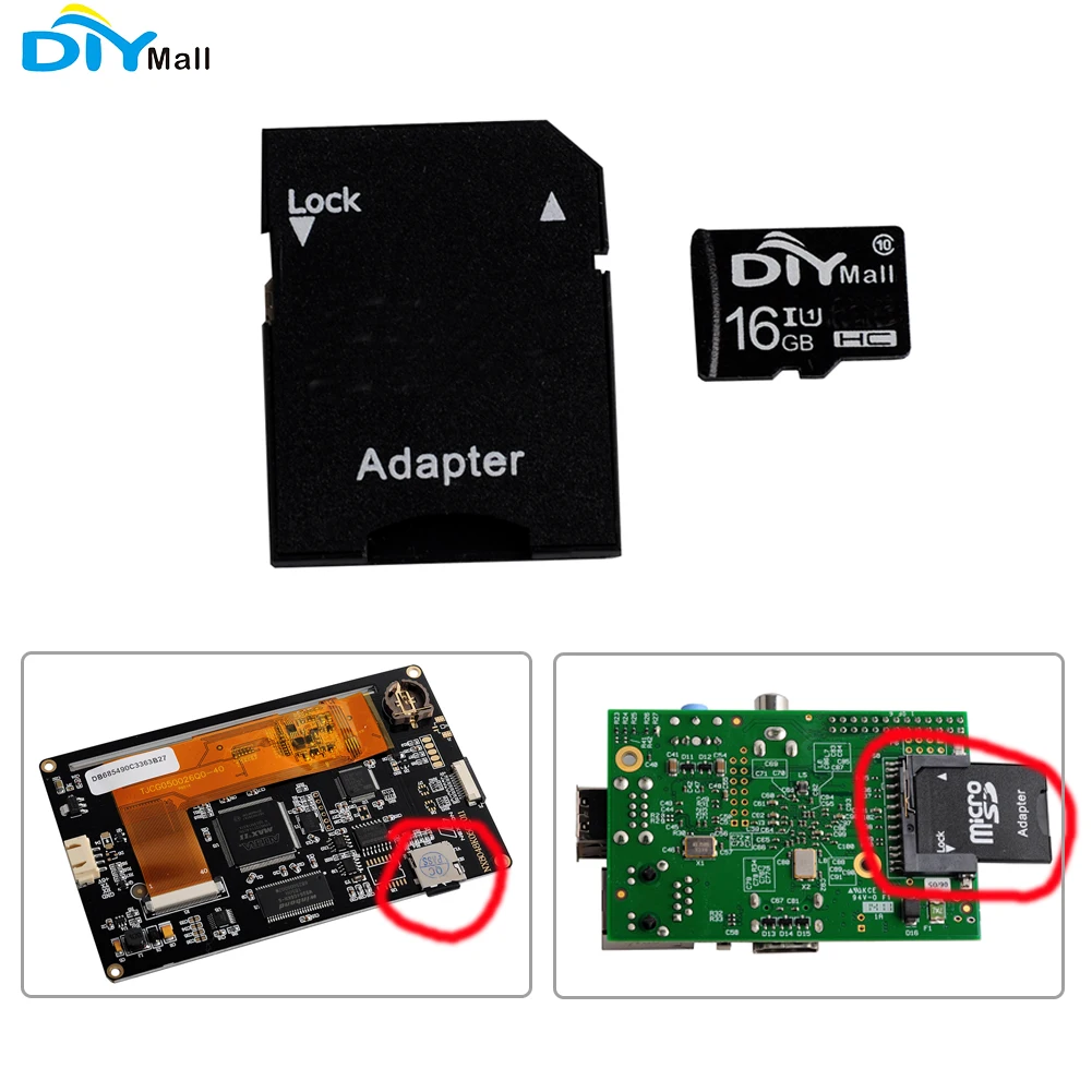 

16GB TF Card SD Card HD C10 U1 with Card Adapter for Raspberry Pi Nextion Standard Enhanced Display Car Recorder Smartphone