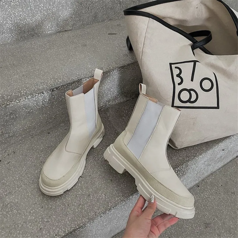 

Autumn Winter Women high quality Leather Ankle Boot Motorcycle Boots Female 2020 New Fashion Wild Shoes Woman Motorcycle Boots