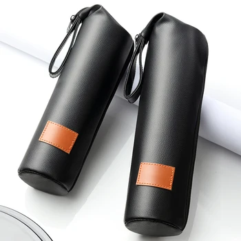 

Outdoor Newborn Milk Water Cup Anti-scalding Bag With Ropes PU Leather Thermos Storage Insulation Bottle Cover